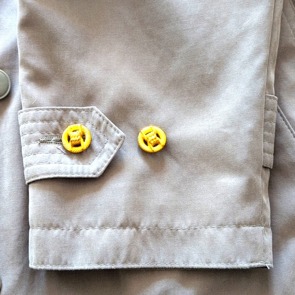 Vintage Fleet Street neutral slouchy draped trench coat W gold buttons. 10P - Picture 6 of 15